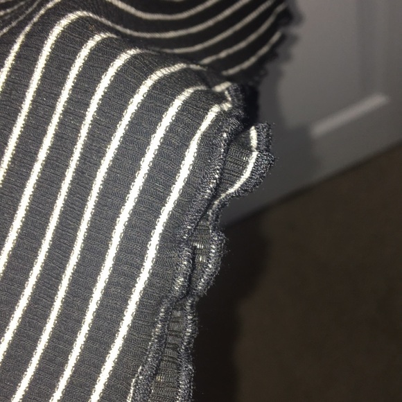 black and white tight striped t shirt - Picture 4 of 4